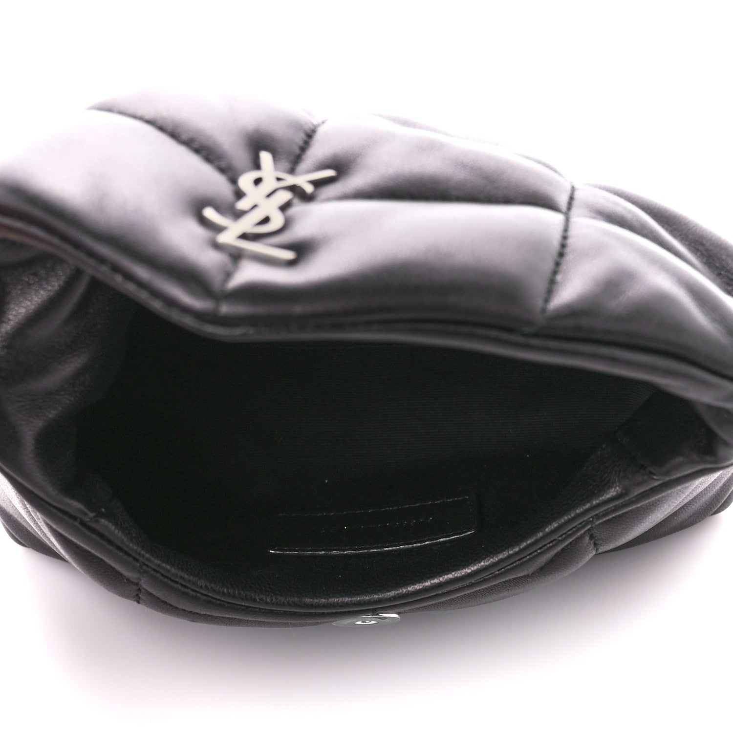 Saint Laurent Lambskin Monogram Loulou Puffer Pouch Clutch Black 5 of 11