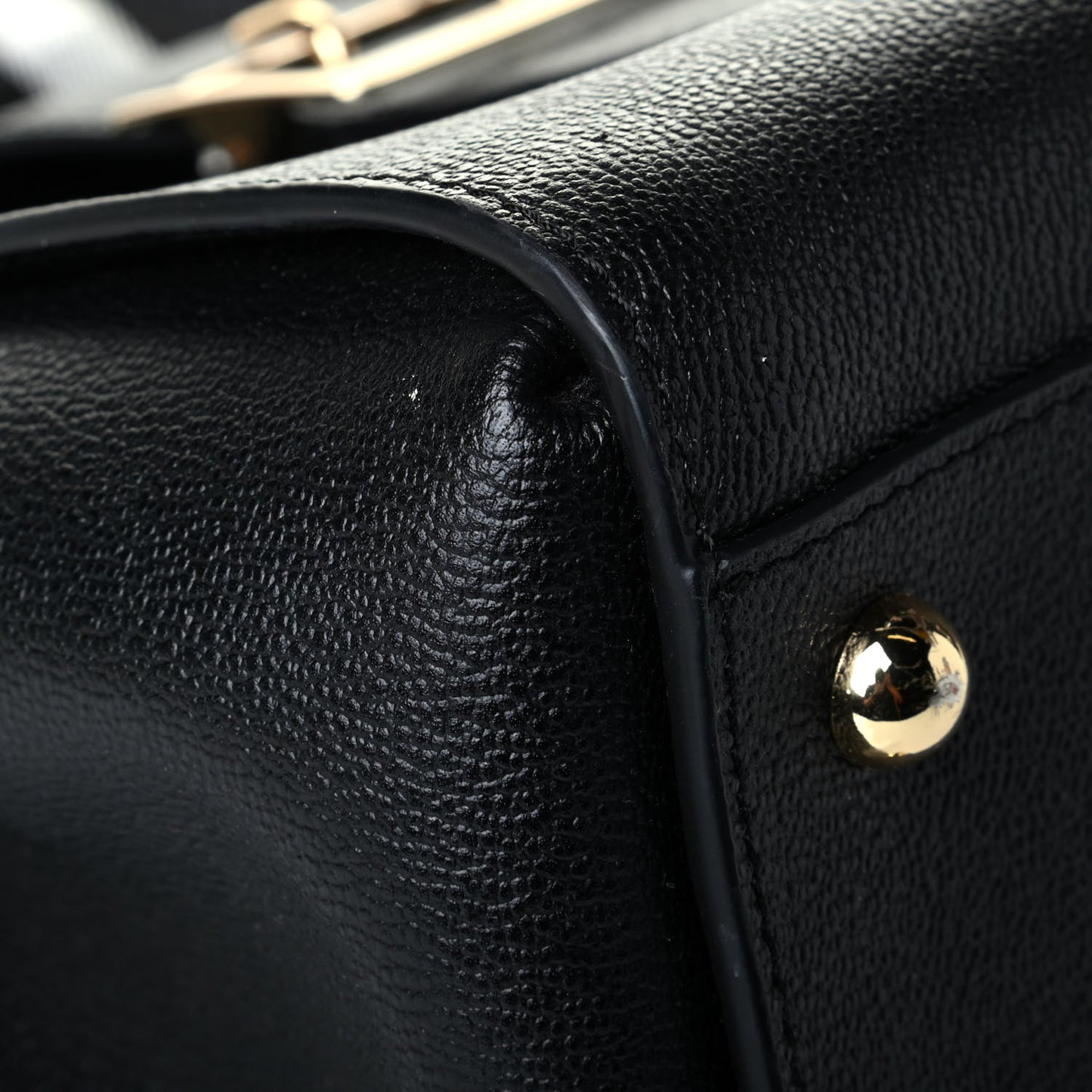 Soft Grain Calfskin Medium Buckle Tote Black