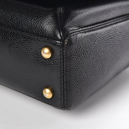 Chanel Caviar CC Stitched Medium Flap Shoulder Bag Black 15 of 15