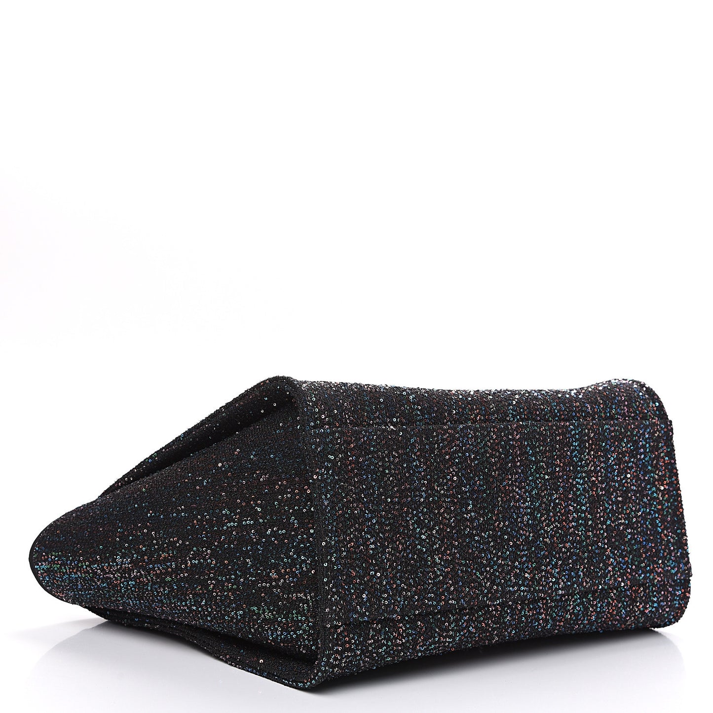 Calfskin Sequin Medium Deauville Tote Black
