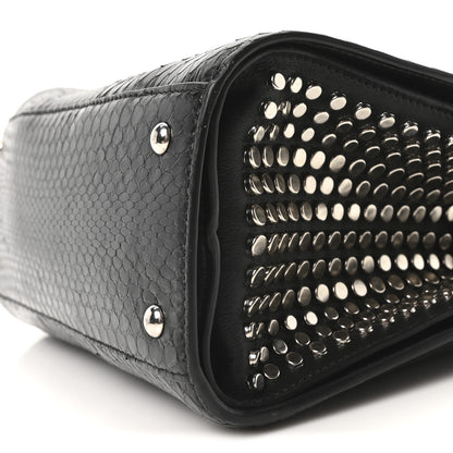 Salvatore Ferragamo Snakeskin Studded Thalia Top Handle Black 9 of 9