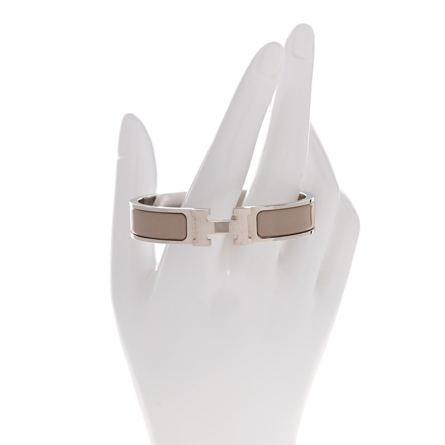 Enamel Narrow Clic Clac H Bracelet PM Marron Glace