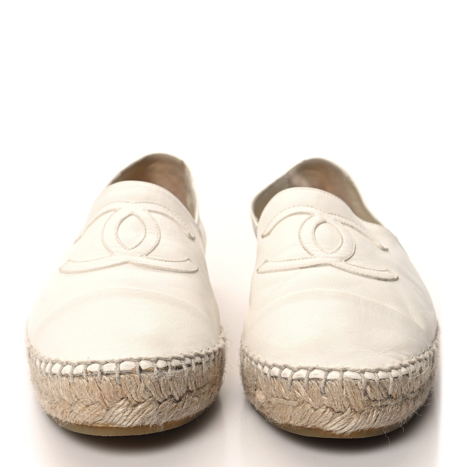 Chanel Lambskin CC Espadrilles 39 White 2 of 10
