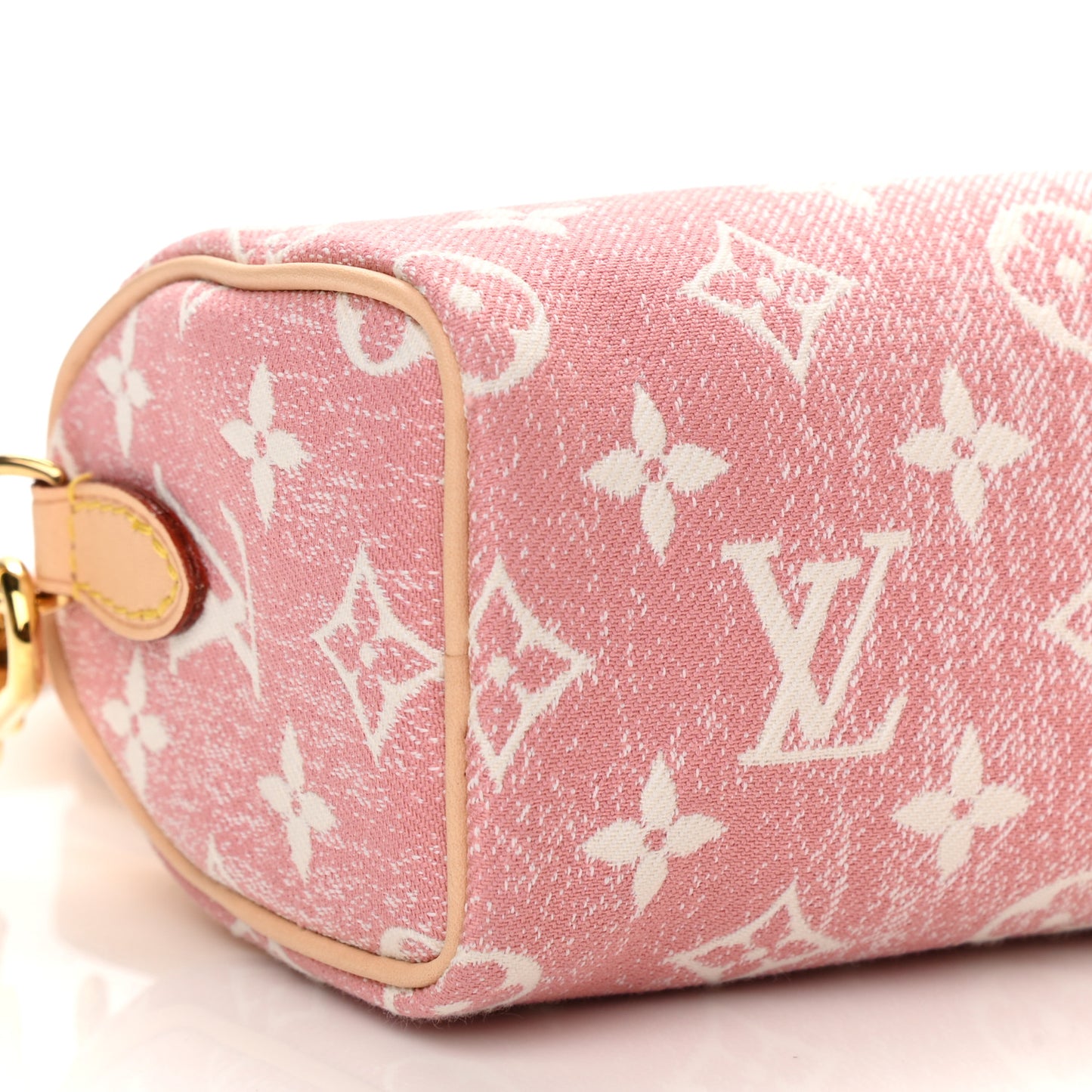 Monogram Jacquard Denim Nano Speedy Bandouliere Pink