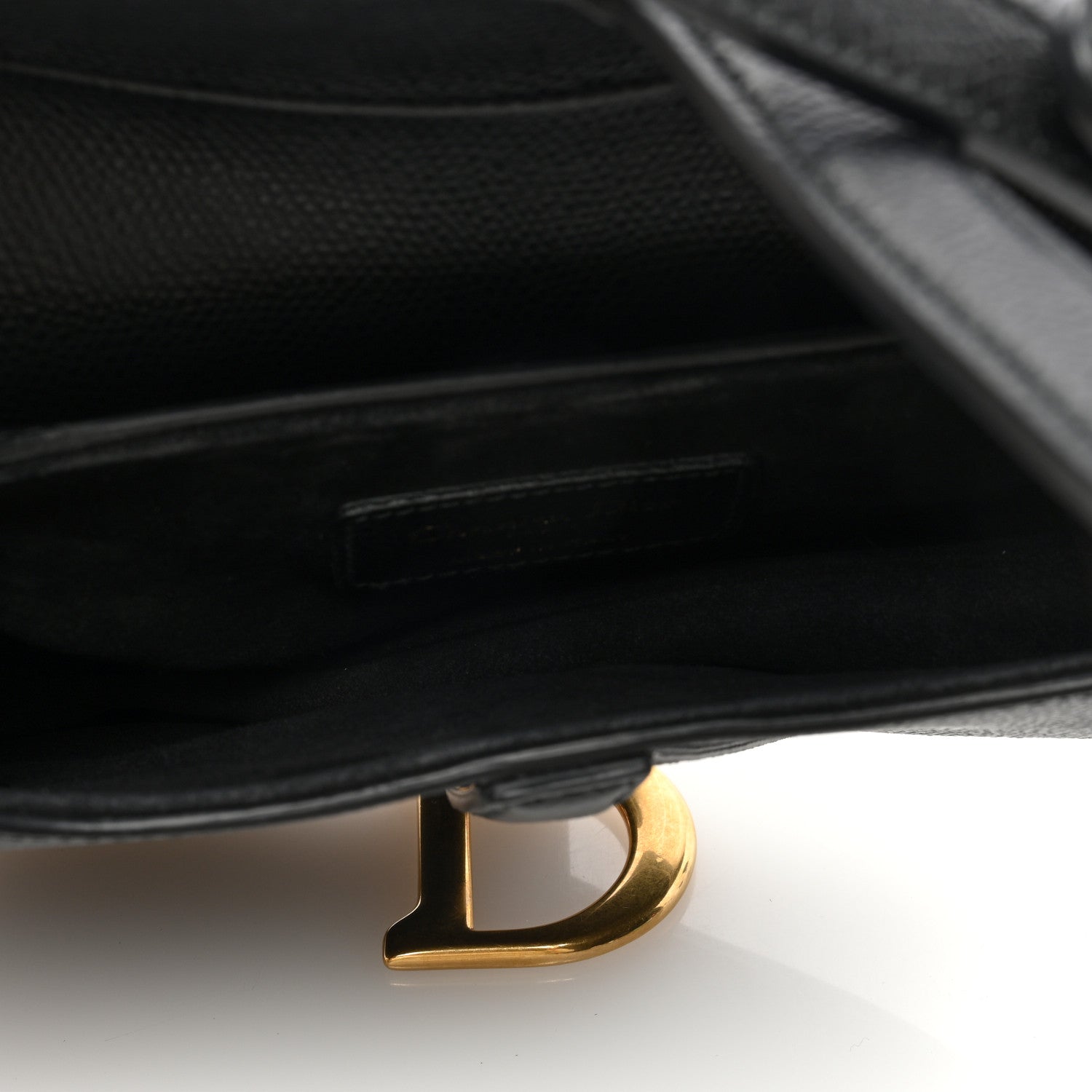 Christian Dior Grained Calfskin Mini Saddle Bag Black 5 of 9