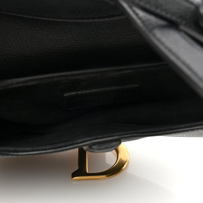 Christian Dior Grained Calfskin Mini Saddle Bag Black 5 of 9