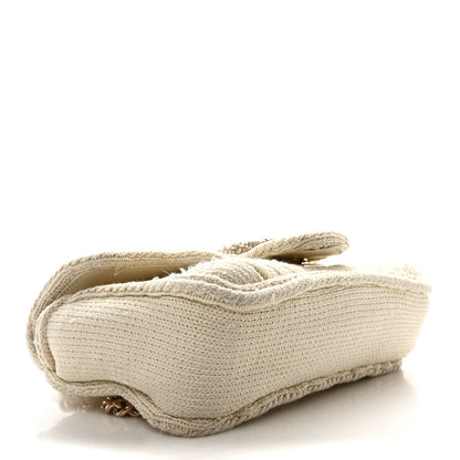 Gucci Knitted Wool Crystal Small GG Marmont Shoulder Bag Ivory 4 of 10