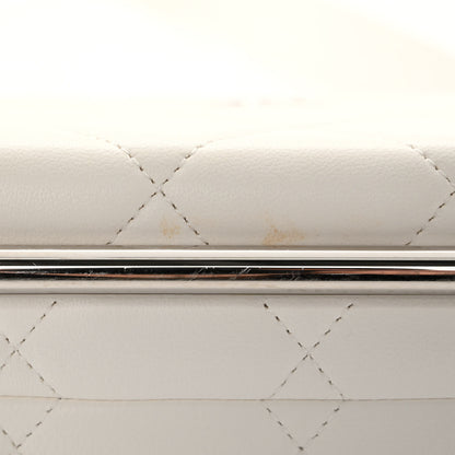 Chanel Quilted Lambskin Metal Bar Clutch Bag White 11 of 12