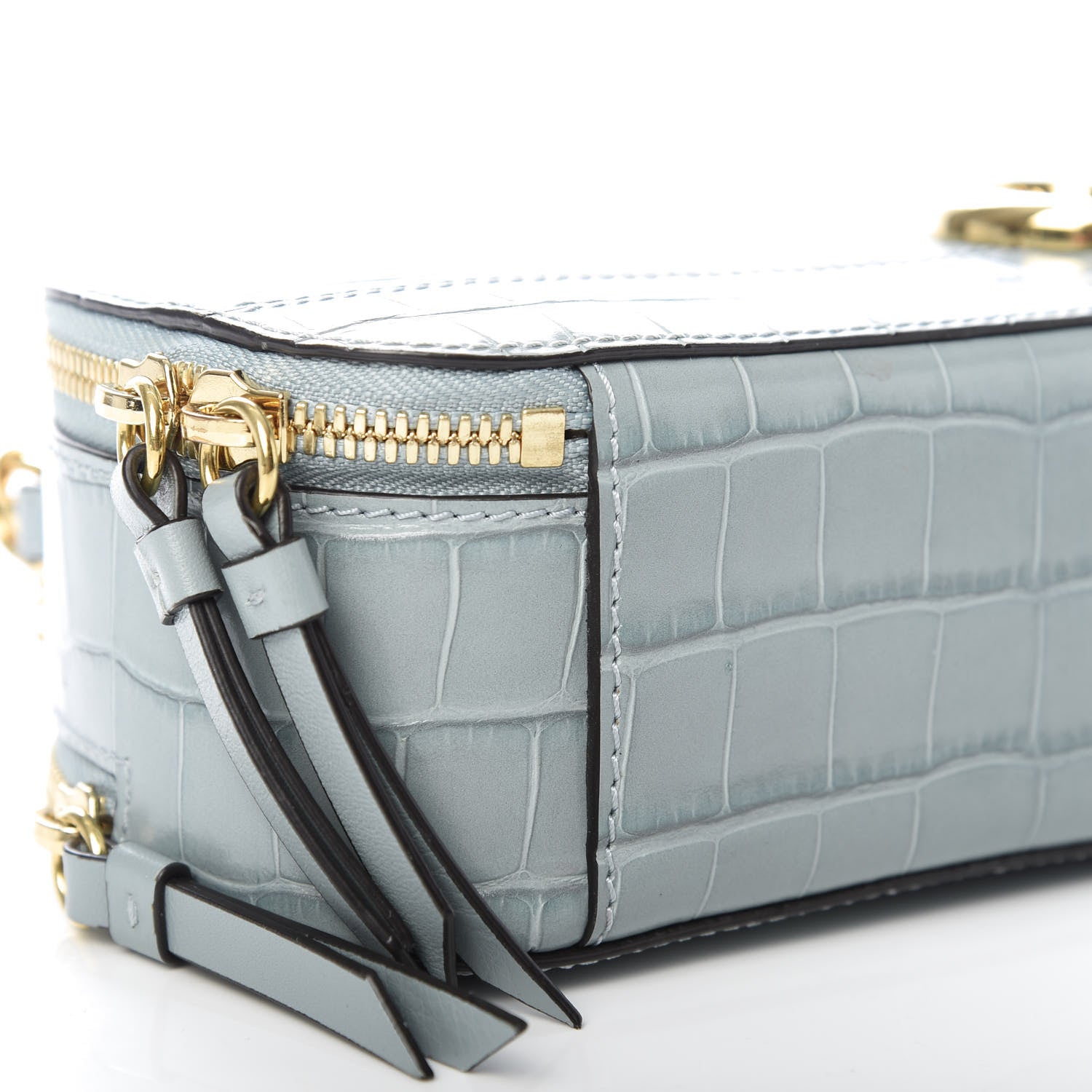 Chloe Calfskin Crocodile Embossed Mini C Vanity Bag Faded Blue 6 of 10