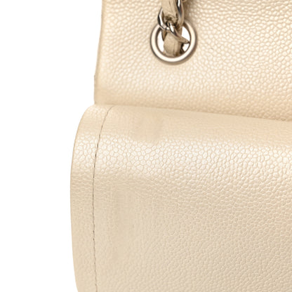 Chanel Iridescent Caviar Quilted Jumbo Double Flap Dark White 15 of 20