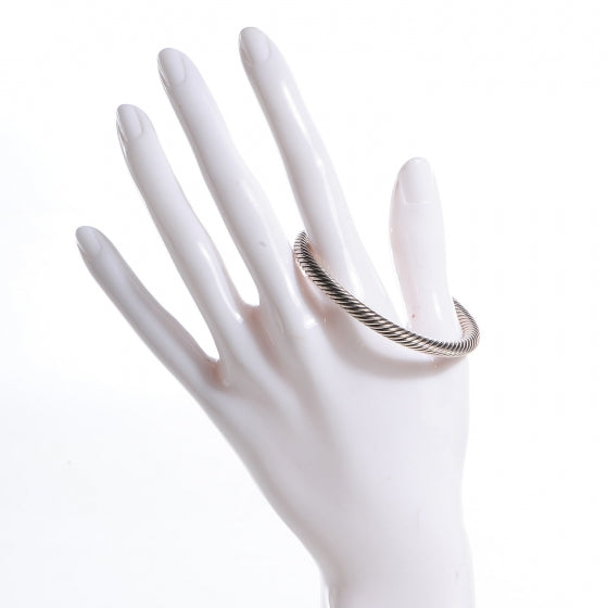 Sterling Silver 14K Yellow Gold Black Onyx 5mm Cable Classics Bracelet