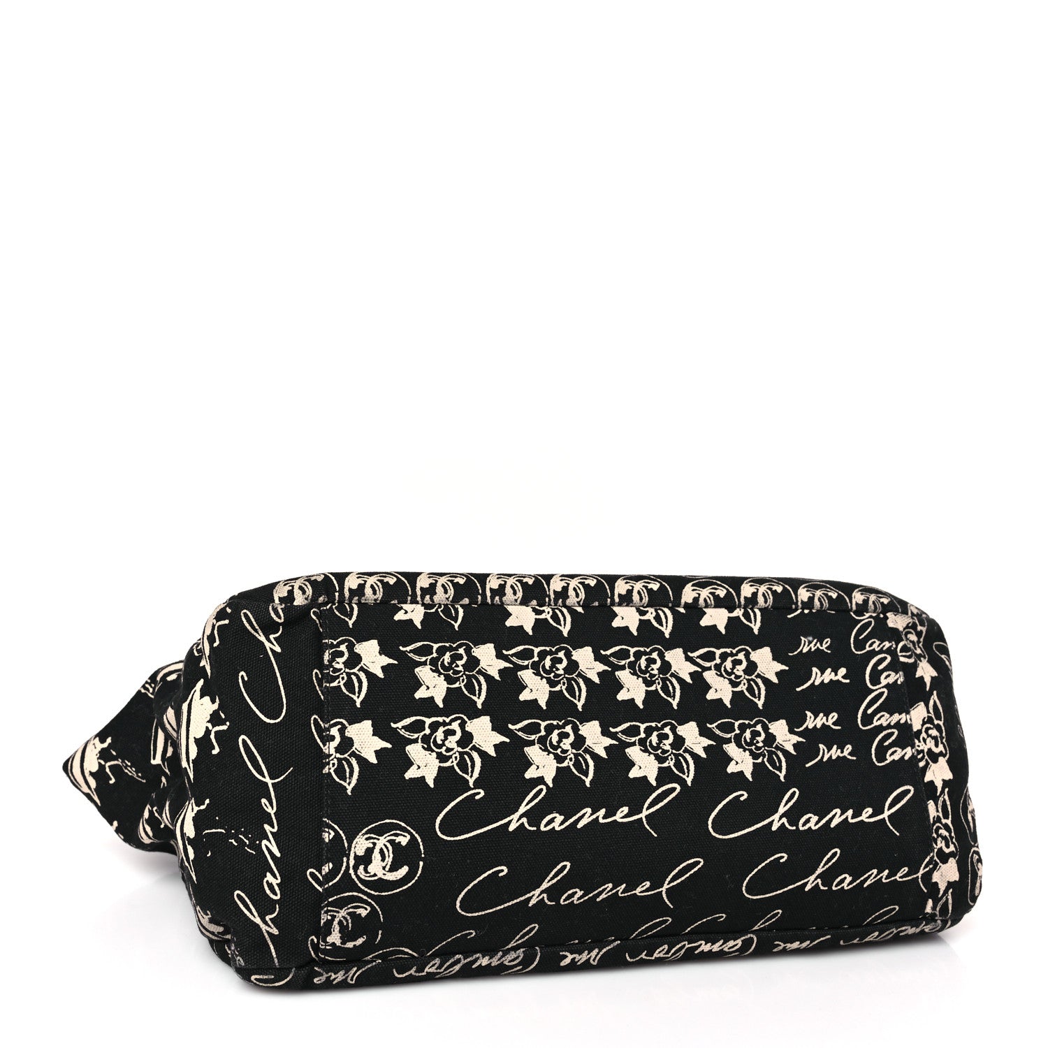 Chanel Canvas Camellia Flower Tote Black 4 of 9