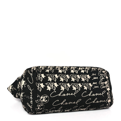 Chanel Canvas Camellia Flower Tote Black 4 of 9