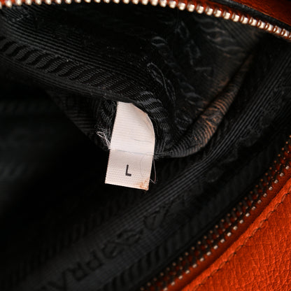 Prada Vitello Phenix Embossed Logo Shoulder Bag Papaya 8 of 14