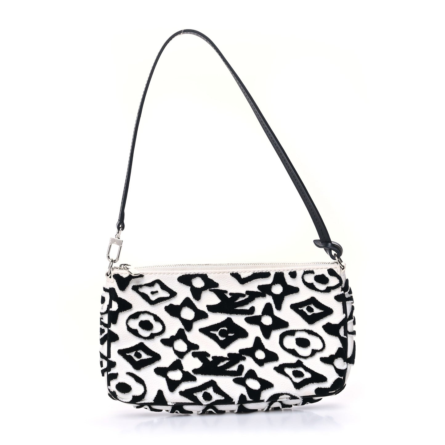 X UF Tufted Monogram Pochette Accessories White Black
