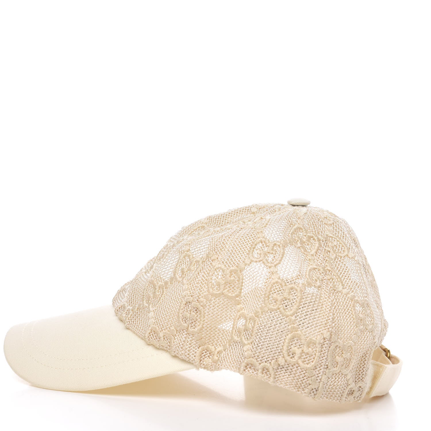 Gucci Mesh GG Monogram Shivali Baseball Hat M Cream Ivory 557482