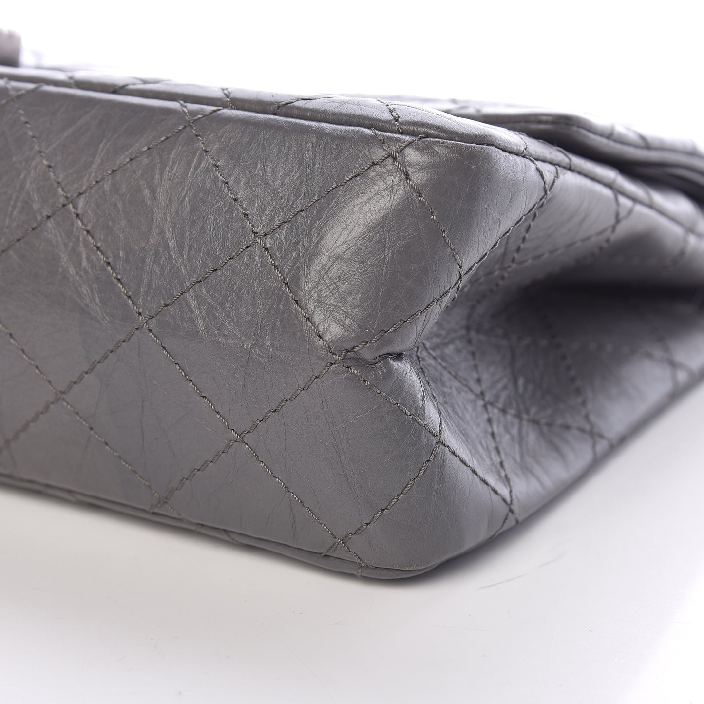 Aged Calfskin Quilted 2.55 Reissue 226 Flap Dark Grey