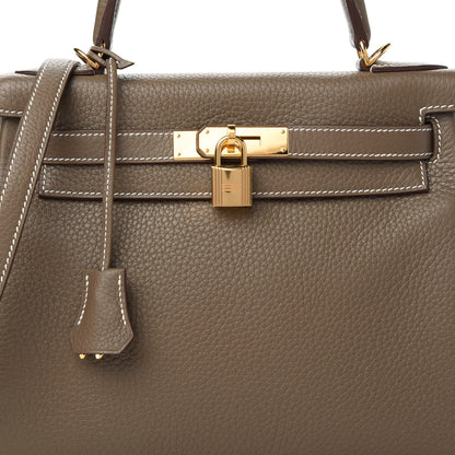 Hermes Taurillon Clemence Kelly Retourne 28 Etoupe 10 of 10