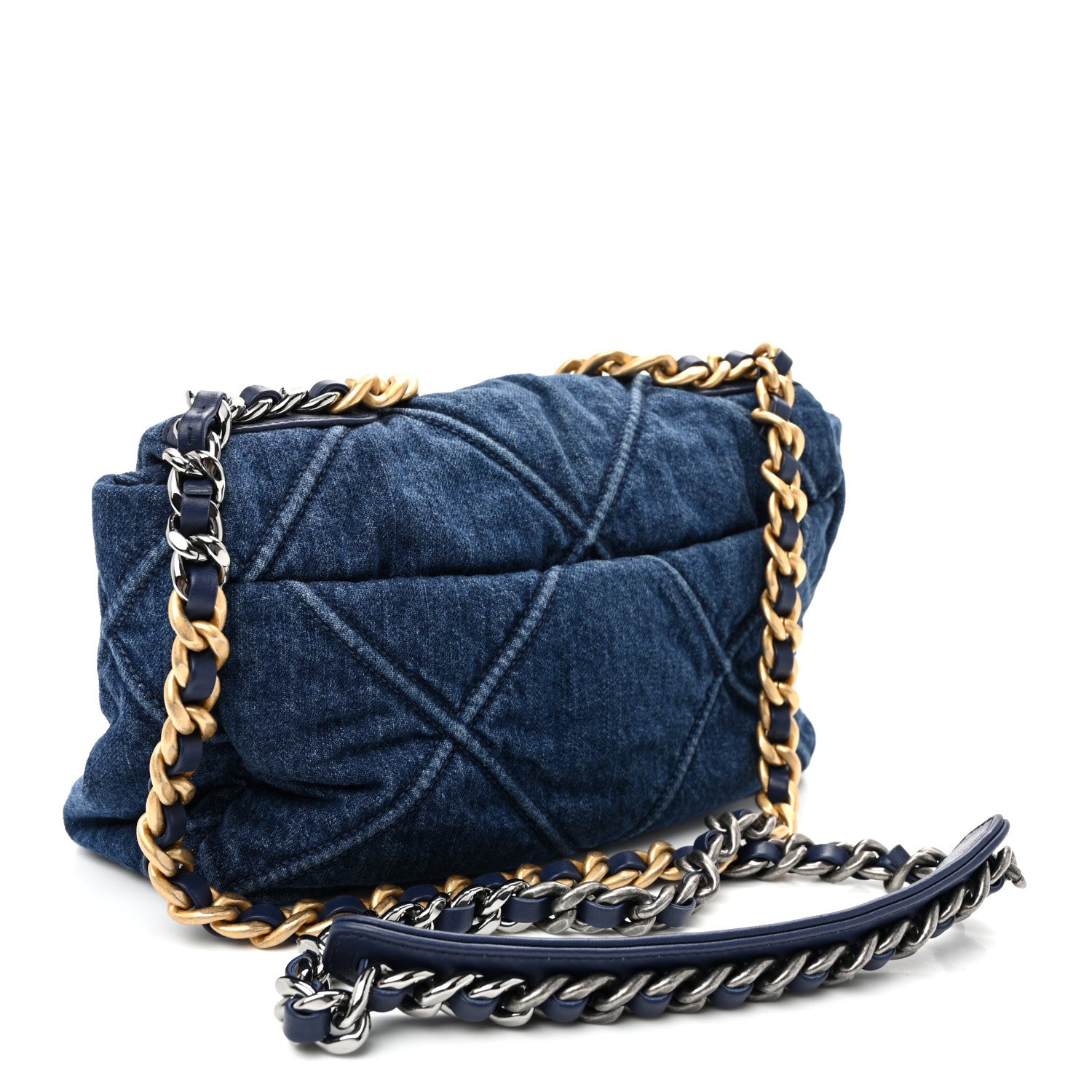 Chanel Denim Quilted Medium Chanel 19 Flap  Blue 3 of 10