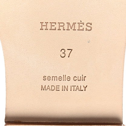 Hermes Ostrich Oran Sandals 37 Naturel 6 of 9