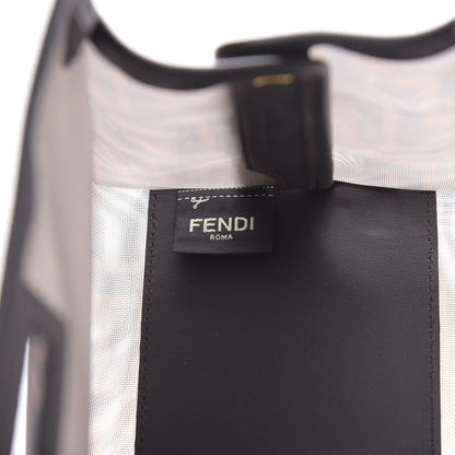 Fendi Mesh Vitello Century FF 1974 Mini Peekaboo Defender Cover Marrone Black Ebano 6 of 10