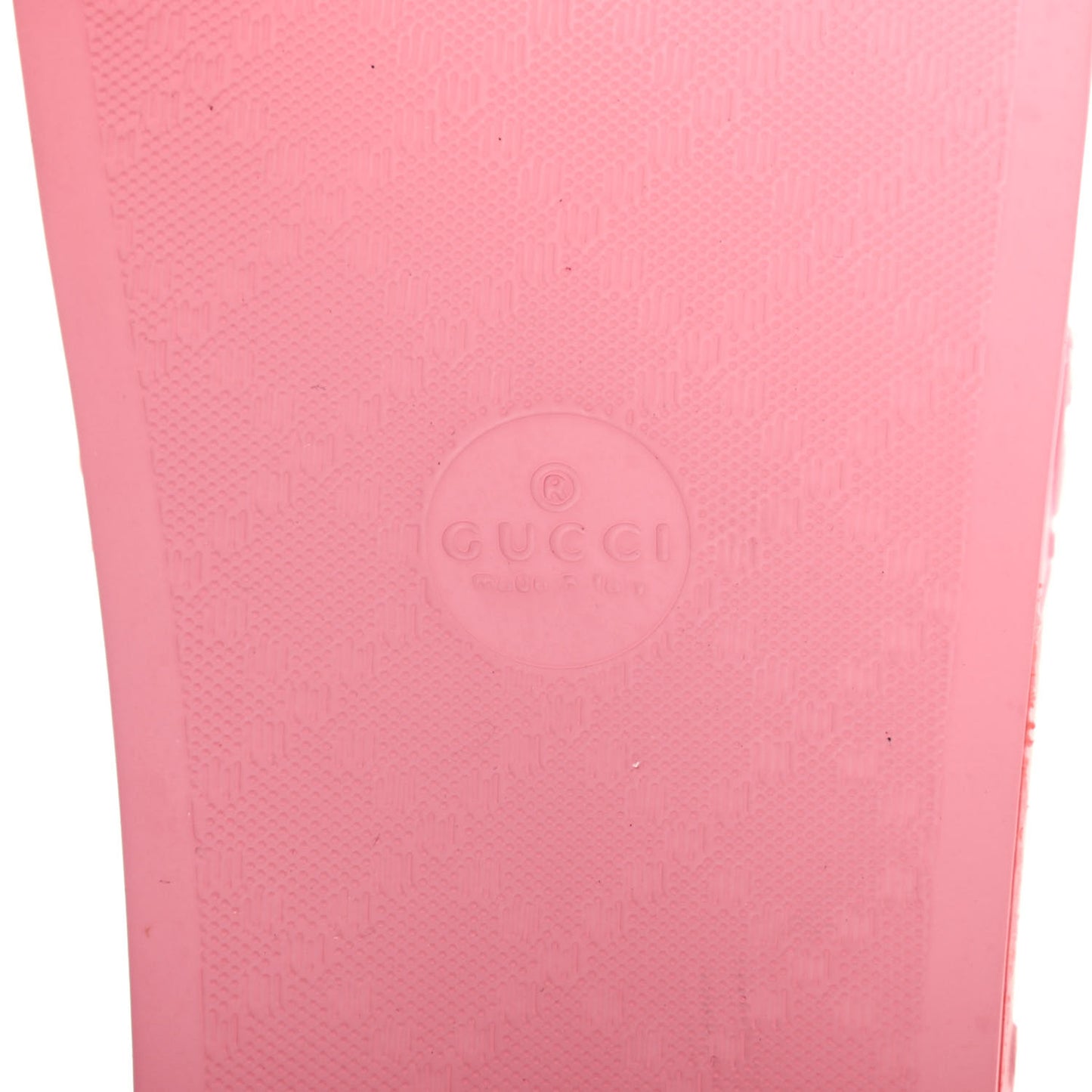 Rubber GG Monogram Perforated Womens Slide Sandals 38 Rose Box
