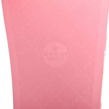 Gucci Rubber GG Monogram Perforated Womens Slide Sandals 38 Rose Box 7 of 8