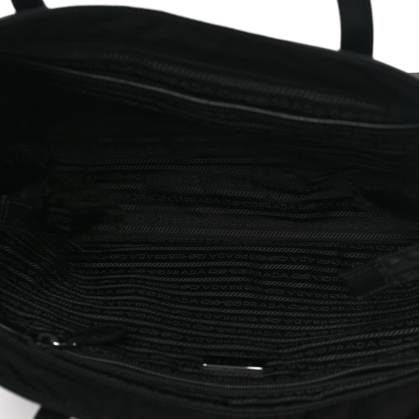 Tessuto Nylon Saffiano Shopping Tote Black
