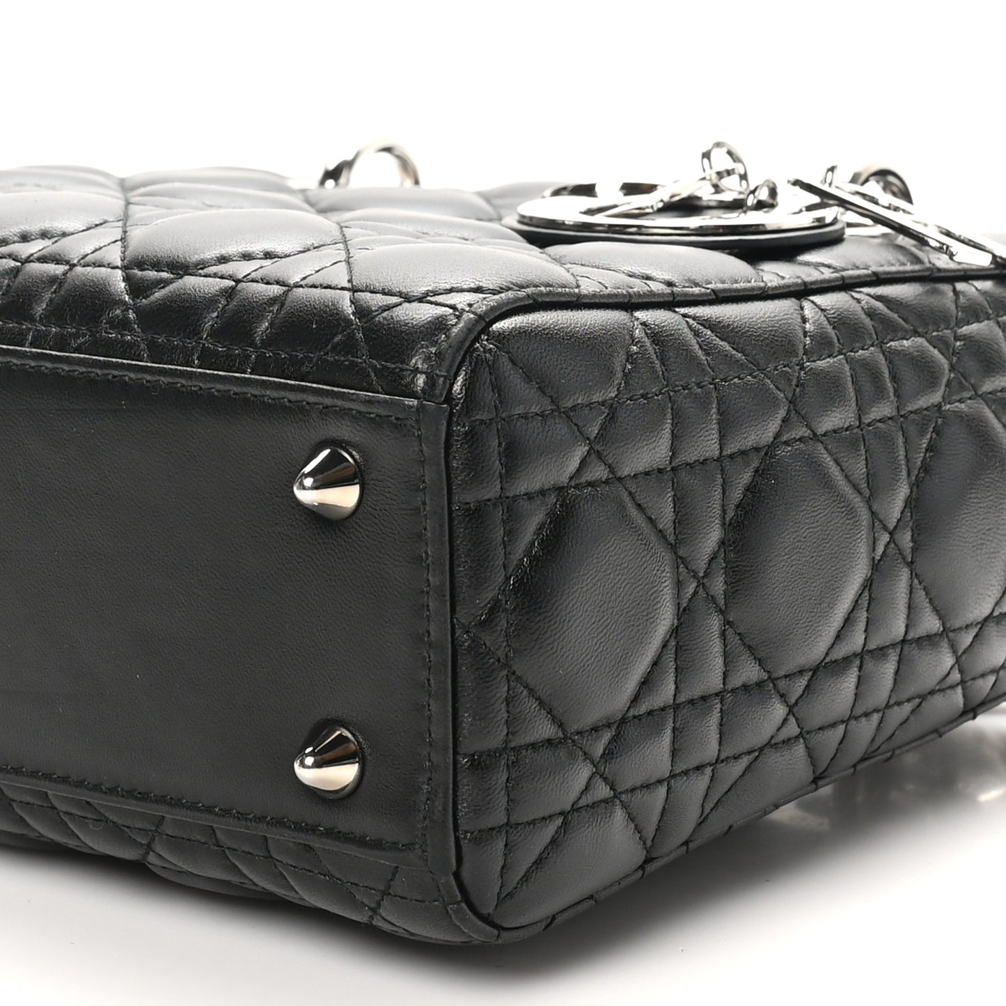 Lambskin Cannage Small Lucky Badges My Lady Dior Black