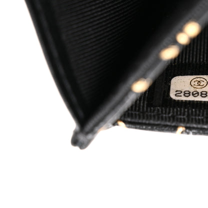 Chanel Calfskin Crocodile Embossed Graffiti 2.55 Crocodile Reissue Flap Card Holder Black Gold 8 of 9