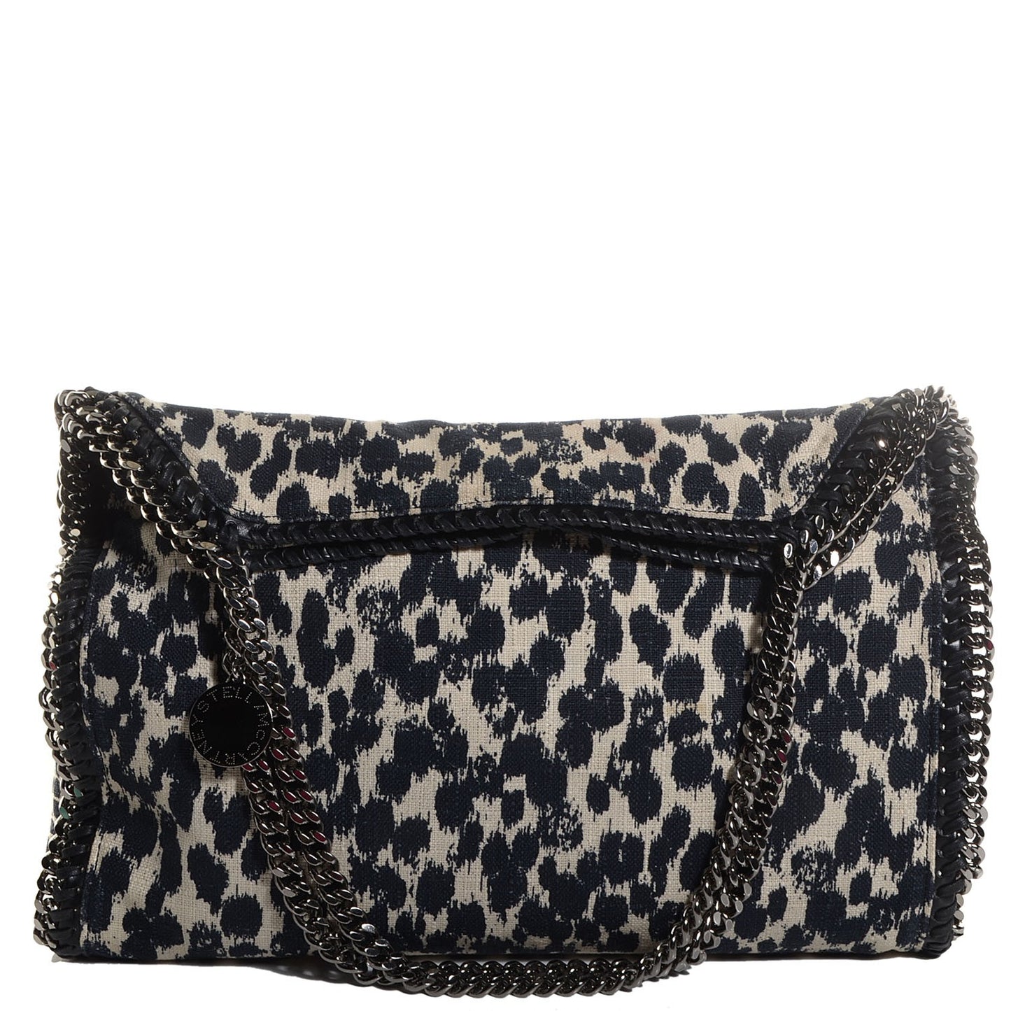 Linen Leopard Small Falabella Tote Black