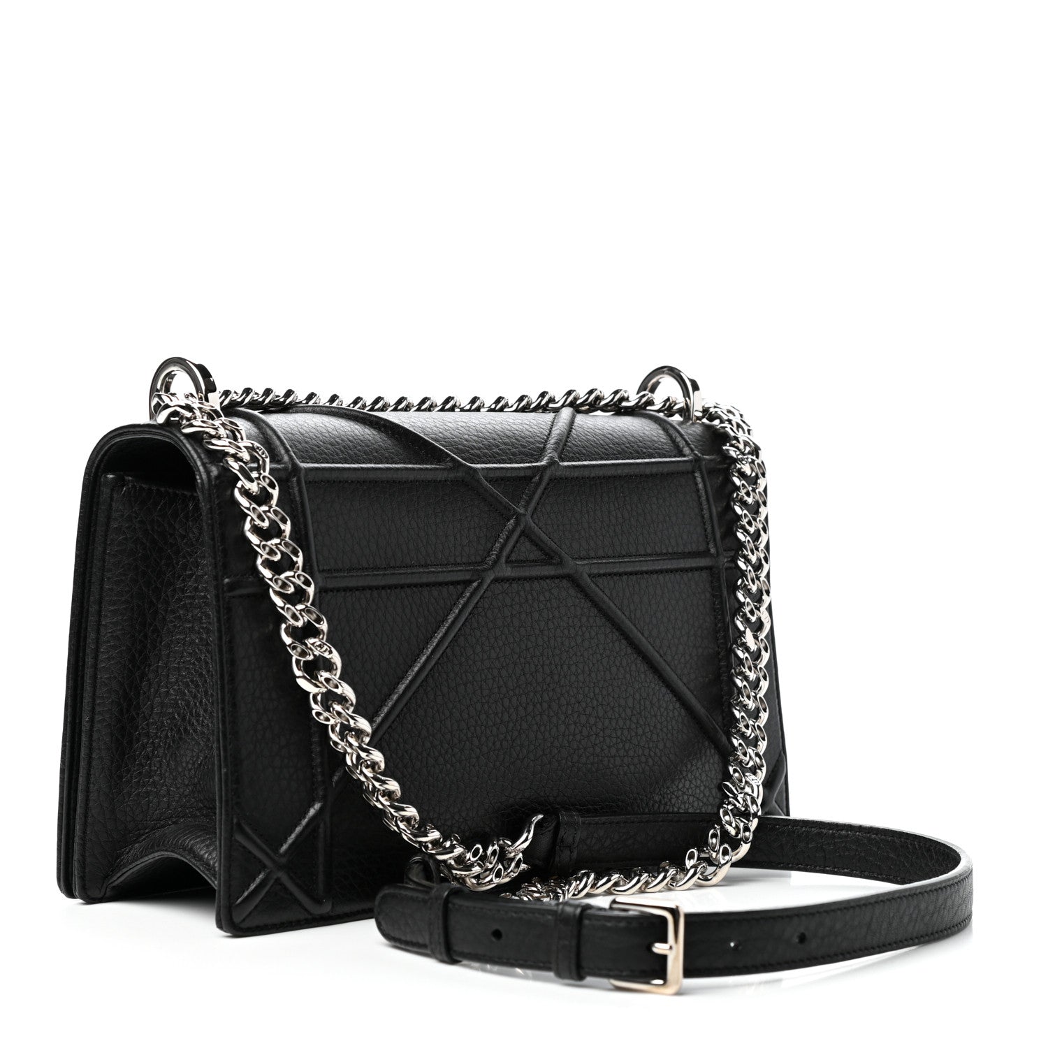 Christian Dior Grained Calfskin Medium Diorama Flap Bag Black 3 of 9