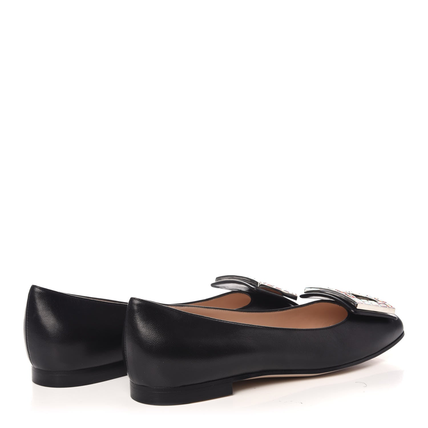 Gucci Malaga Kid Crystal Square G Madelyn Ballet Flats 36.5 Black 4 of 7