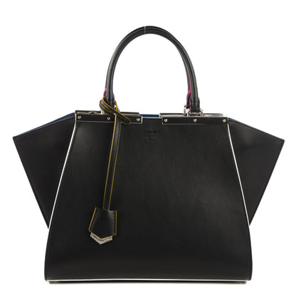 Fendi Vitello Dolce Shiny Nappa Petite 3Jours Tote Black Iris 1 of 7
