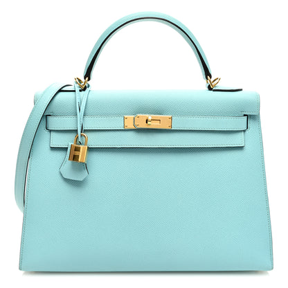 Hermes Epsom Kelly Sellier 32 Bleu Atoll 1 of 10