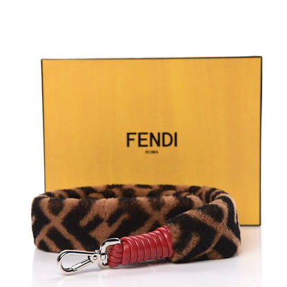 Fendi Shearling Macro FF 1974 Diagonal Strap You Brown Red 5 of 5