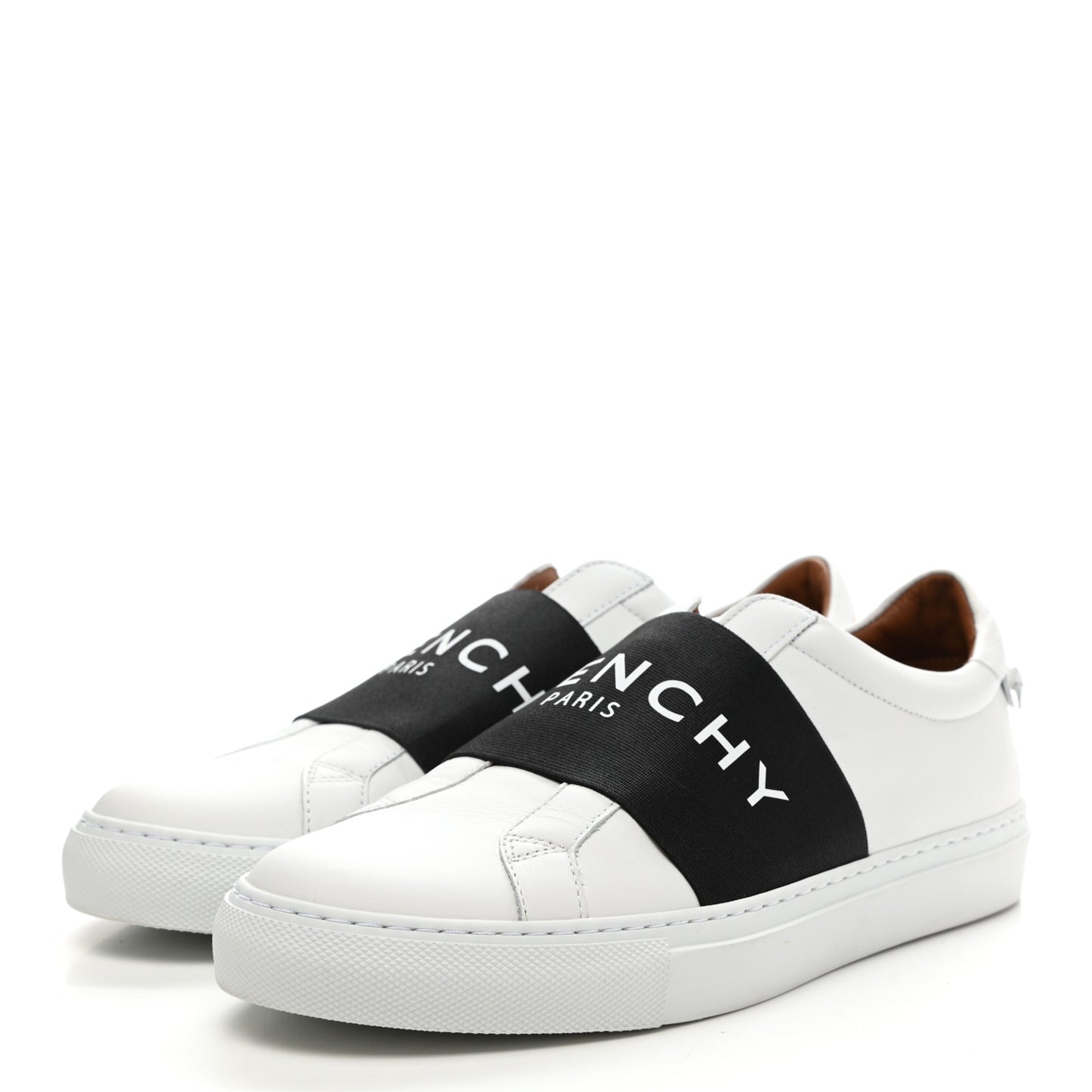 Calfskin Band Logo Womens Urban Street Sneakers 39 White Black