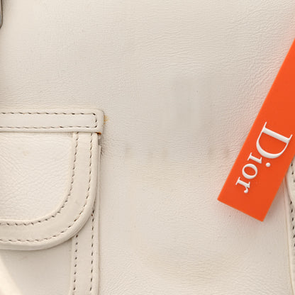 Christian Dior Calfskin Buckle Frame Satchel White 15 of 17