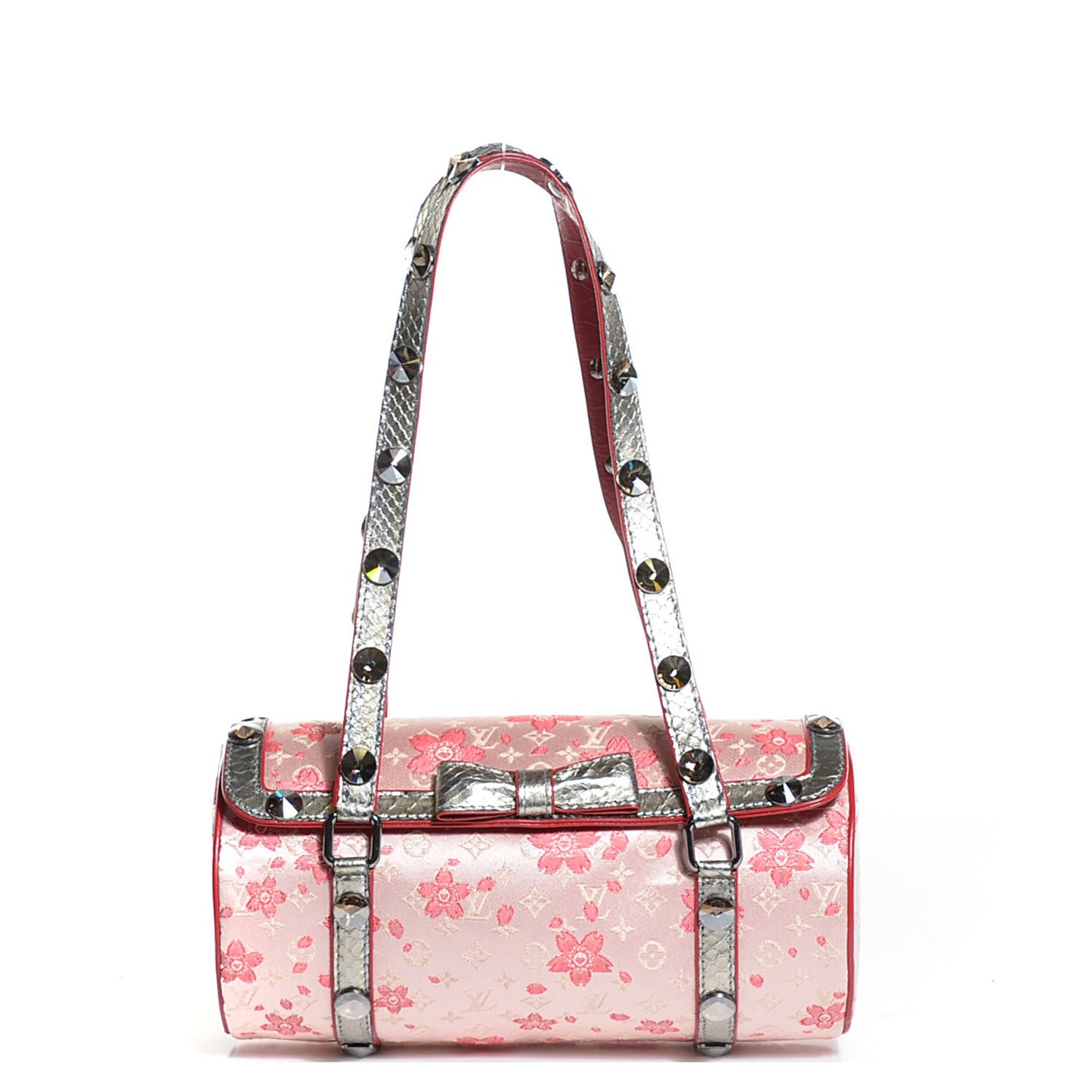 Satin Python Cherry Blossom Monogram Peloa Pink