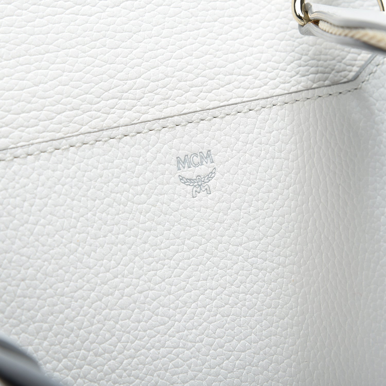 MCM Grained Calfskin Medium Milla Convertible Backpack White Flake 7 of 10