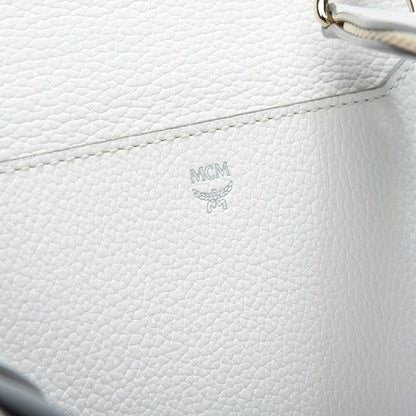 MCM Grained Calfskin Medium Milla Convertible Backpack White Flake 7 of 10