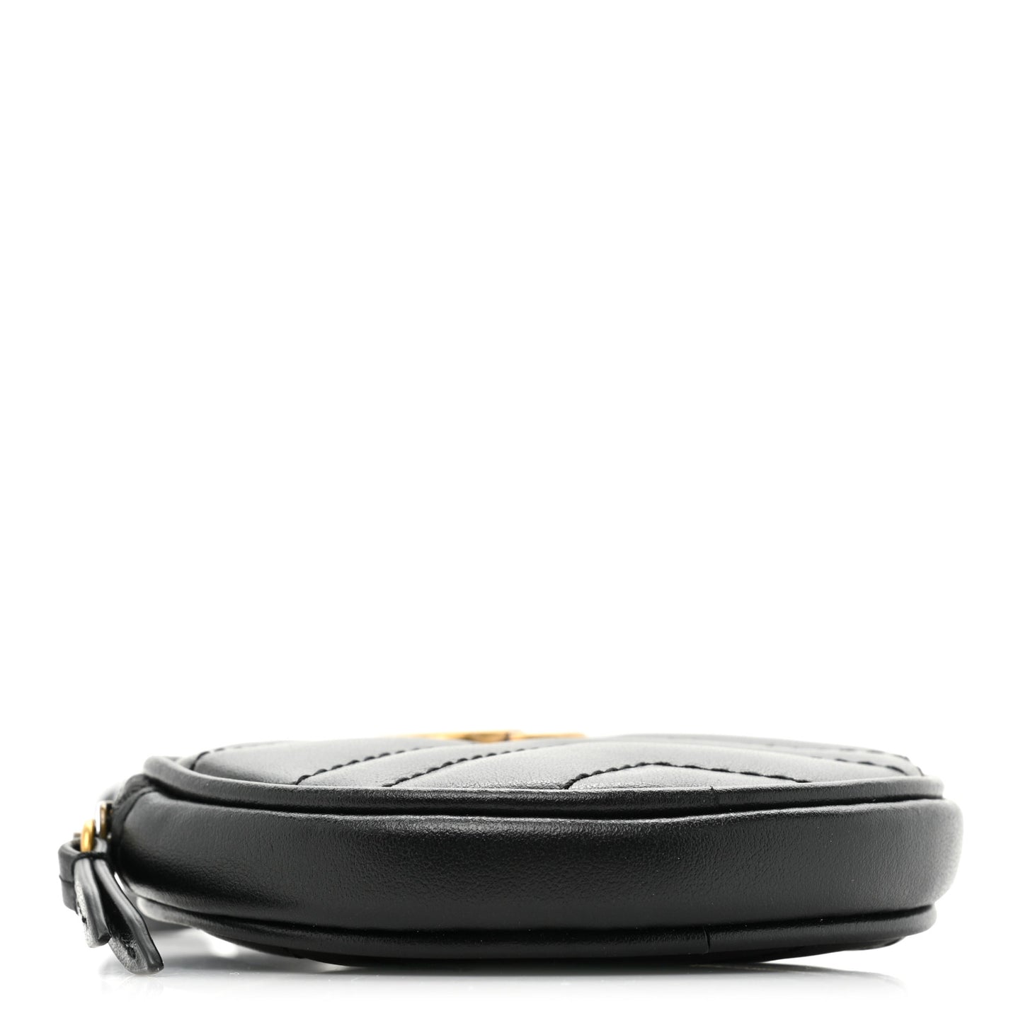 Calfskin Matelasse GG Marmont Round Mini Bag Black