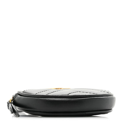 Gucci Calfskin Matelasse GG Marmont Round Mini Bag Black 4 of 10