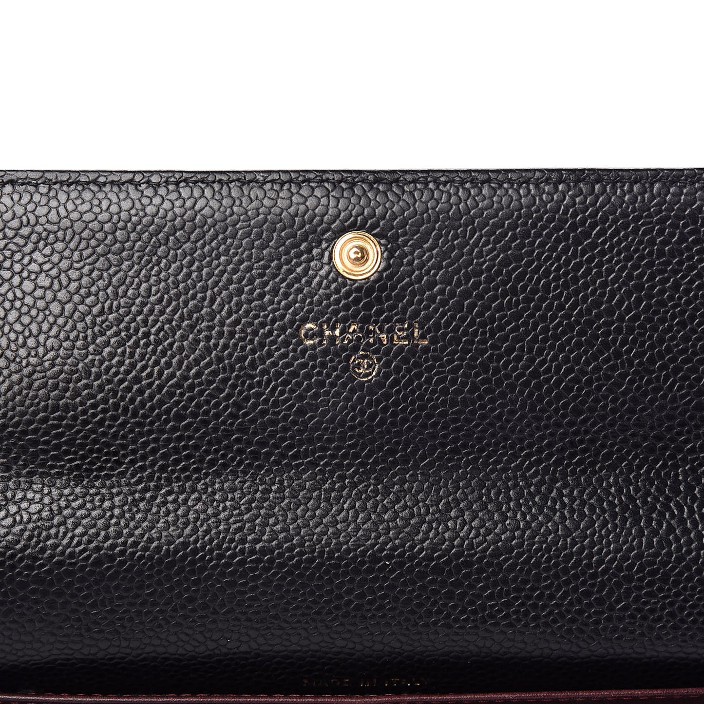 Caviar Quilted Large Gusset Flap Wallet Black