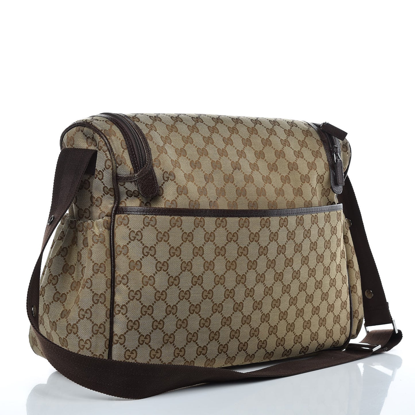 Monogram Natural Pigskin Large Diaper Bag Beige Ebony Cocoa Dark Chocolate