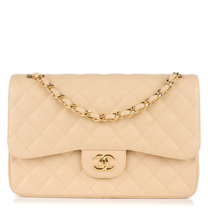 Chanel Caviar Quilted Jumbo Double Flap Beige Clair 1 of 8