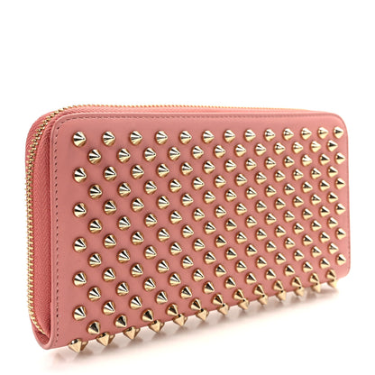 Christian Louboutin Calfskin Panettone Spiked Zip Around Wallet Pink 3 of 9