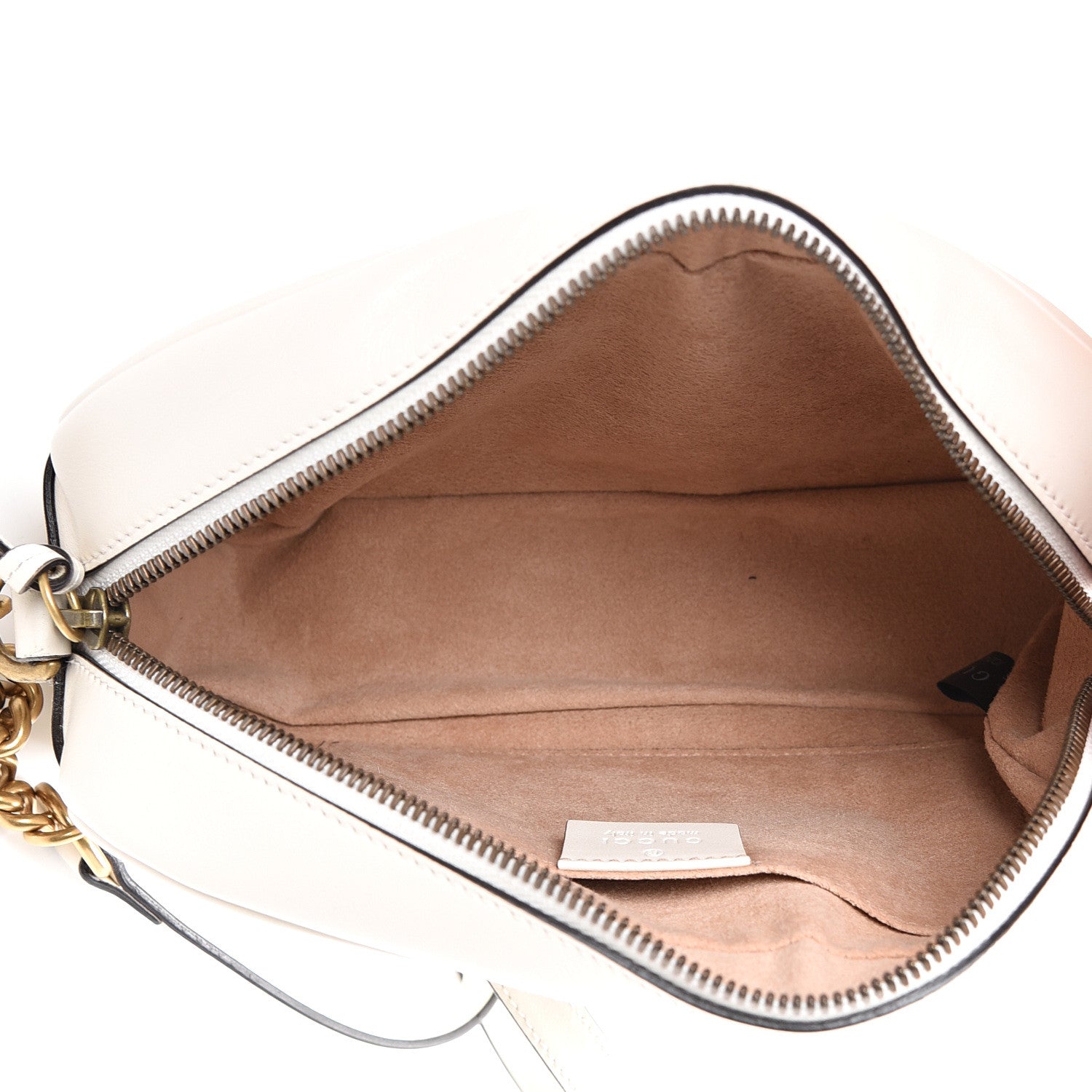 Gucci Calfskin Matelasse Small GG Marmont Chain Shoulder Bag White 4 of 10