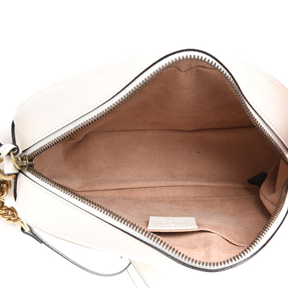 Gucci Calfskin Matelasse Small GG Marmont Chain Shoulder Bag White 4 of 10