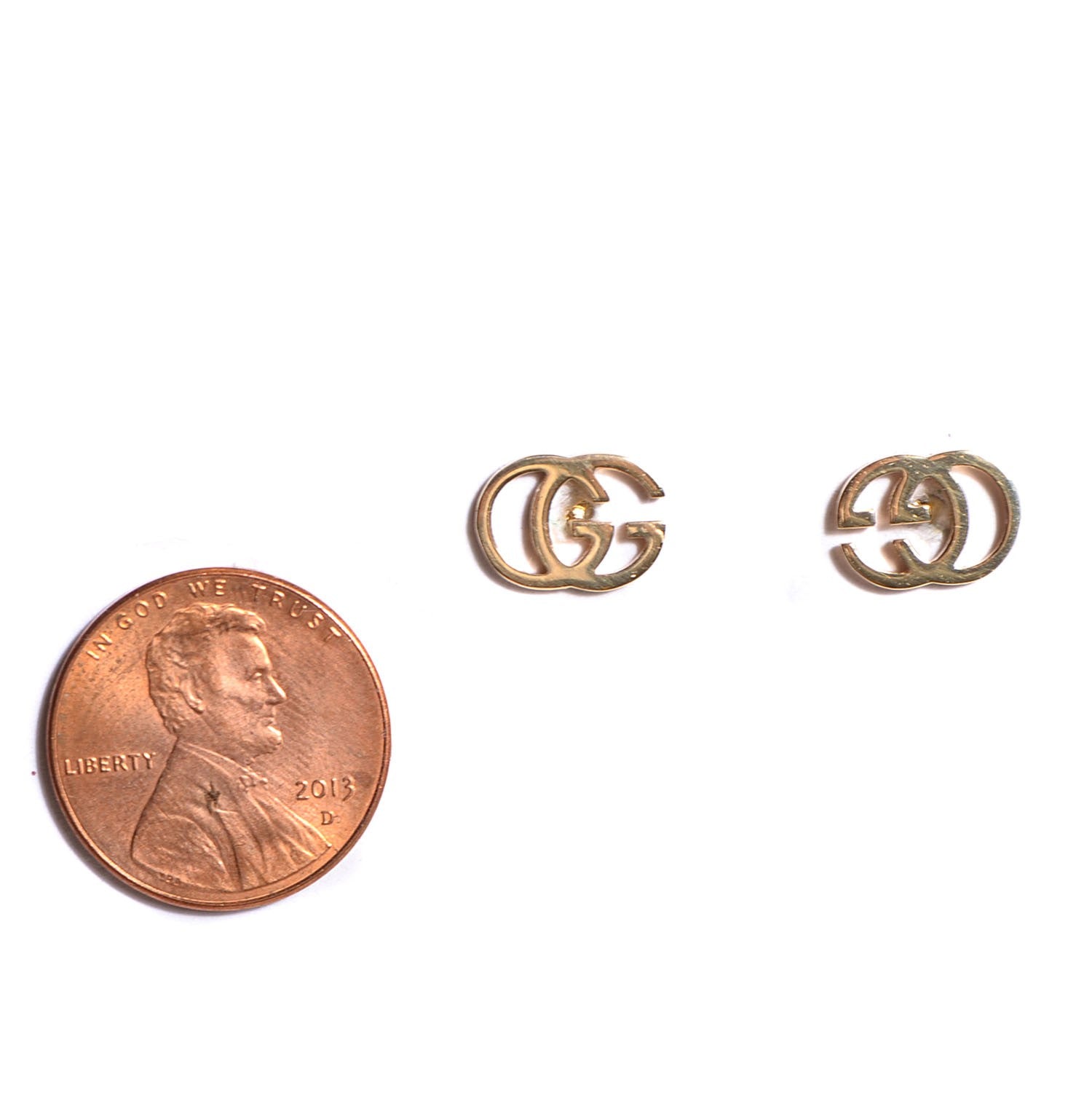 Gucci 18K Yellow Gold GG Tissue Stud Earrings 8 of 12